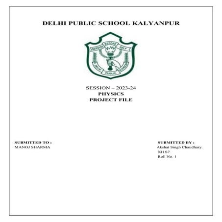 Class 12th Physics Project File (Capacitors) 23-24