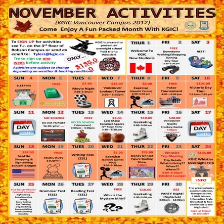 KGIC Vancouver Activities November 2012