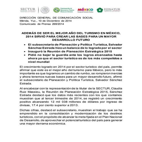 Turismo Sectur: 3er trimestre +12 mil MDD por ingreso de divisas, 17.4 % supe...