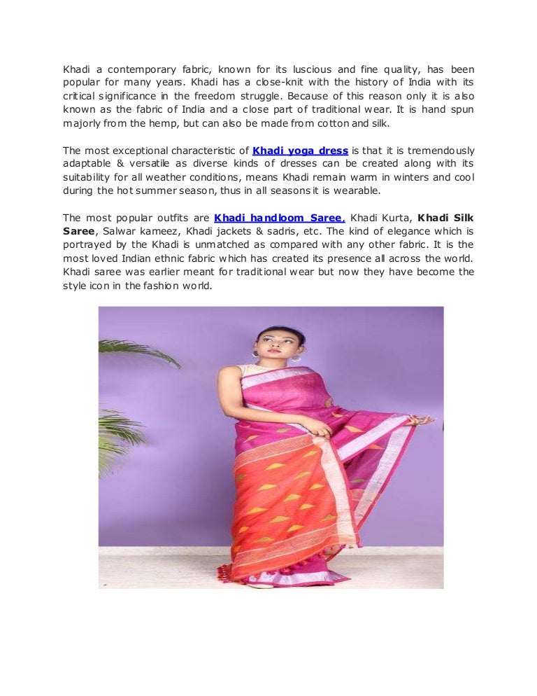 i wear khadi sarees