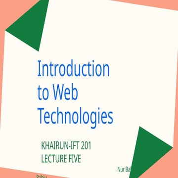 Web Development Technologies and Strategies | PPTX
