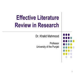 Effective literature review in rese...