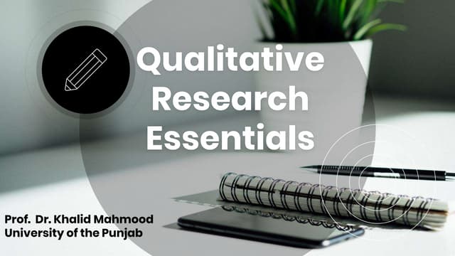 Qualitative research essentials