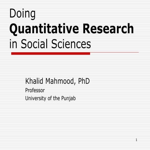 Doing quantitative research in social sciences