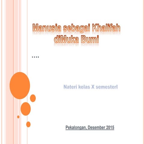 manusia sebagai Khalifah dimuka bumi