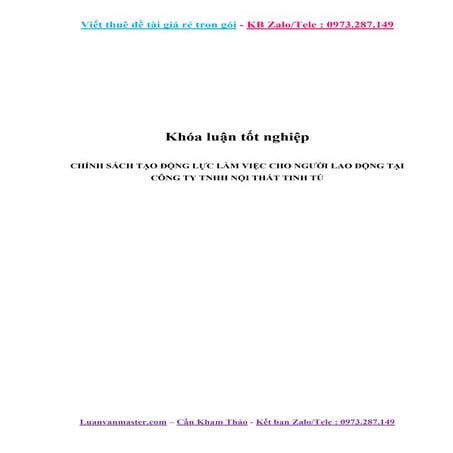 Khóa Luận Chính Sách Tạo Động Lực Tại Công Ty Tnhh Nội Thất Tinh Tú.docx