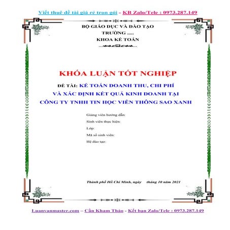 Khóa Luận Kế Toán Xác Định Kết Quả Kinh Doanh Theo TT 133.docx