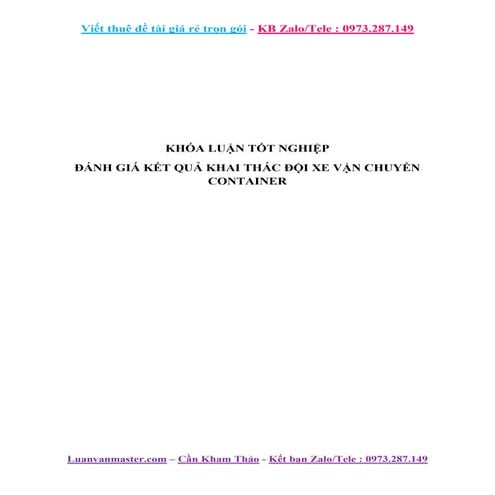 Khóa Luận Đánh Giá Kết Quả Khai Thác Vận Chuyển Containe.docx