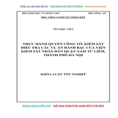 Khóa Luận Quyền Công Tố, Kiểm Sát Điều Tra Các Vụ Án Đánh Bạc.docx