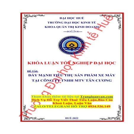 Khóa Luận Tốt Nghiệp Đẩy Mạnh Tiêu Thụ Sản Phẩm Xe Máy