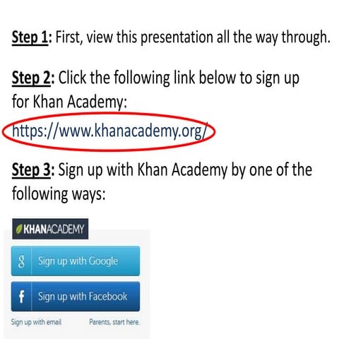 Khan Academy Signup