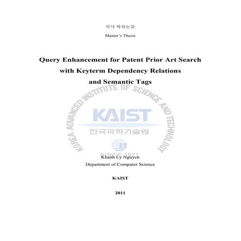 Query Enhancement for Patent Prior-Art-Search Based on Keyterm Dependency Rel...