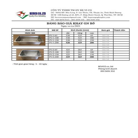 Khay rỗ inox 304 - khay inox đục lỗ | PDF