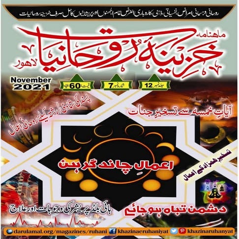 Monthly Khazina-e-Ruhaniyaat November’2021 (Vol.12, Issue 7)