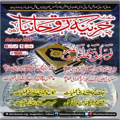 Monthly Khazina-e-Ruhaniyaat Oct'21 (Vol.12, Issue 6)