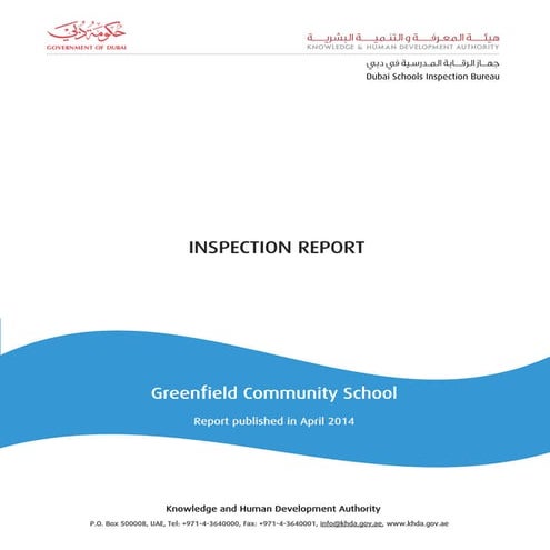 KHDA Inspection Report - Uptown School | PDF