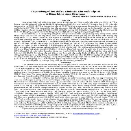 Khia canh kinh te & thi truong cua san xuat bap lai mrd