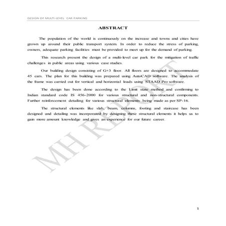 Design of Multi-storey car parking