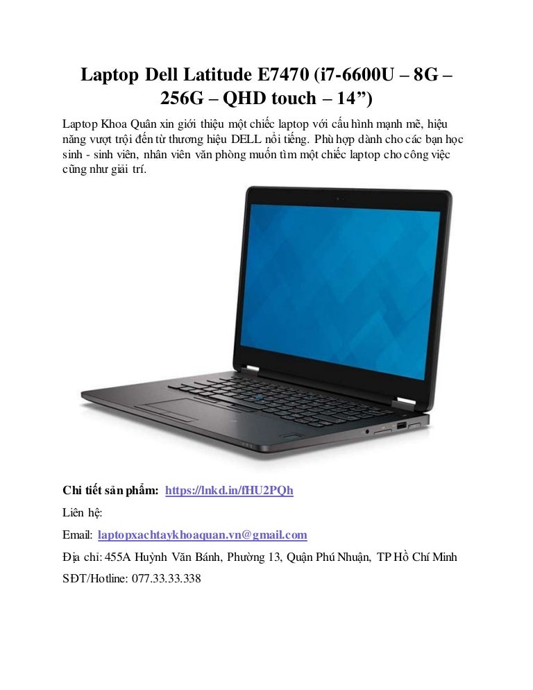 Laptop Dell Latitude E7470 I7 6600u 8g 256g Qhd Touch 14