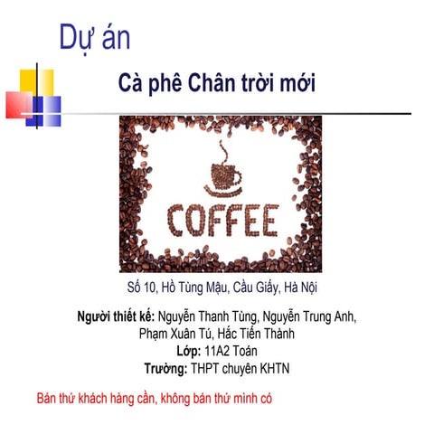 Kế hoạch kinh doanh quán Cafe Chân trời mới