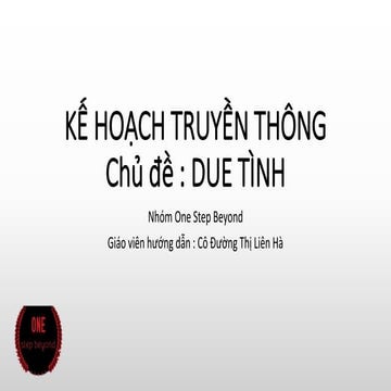 Kế hoạch truyền thông - IMC plan