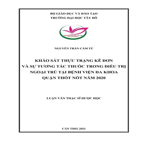 Khảo sát thực trạng kê đơn và tương tác thuốc trong điều trị ngoại trú tại Bệ...