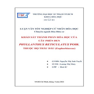 Khảo sát thành phần hóa học của cây...