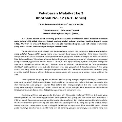 Khotbah ke 12 A. T. Jones (GC session 1893)