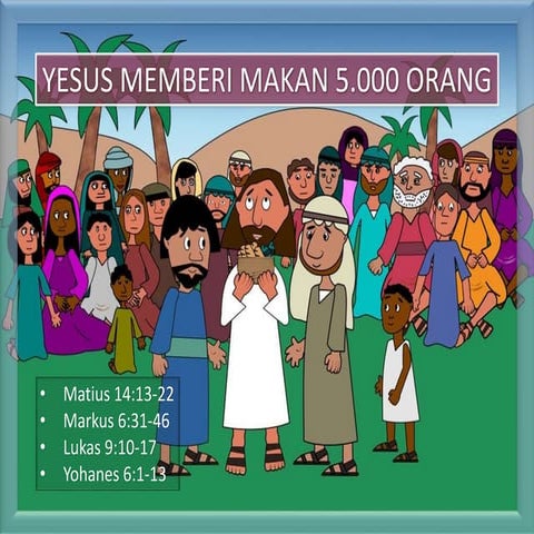 Gambar Tuhan Yesus Memberi Makan 5000 Orang
