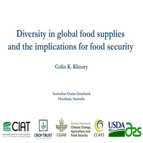 Diversity in global food supplies and the implications for food security