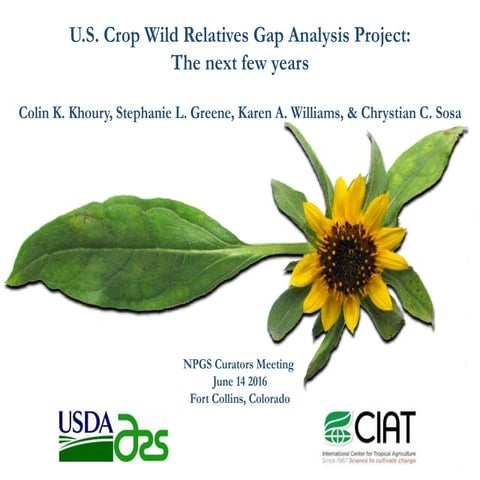 U.S. Crop Wild Relatives Gap Analysis Project: The next few years