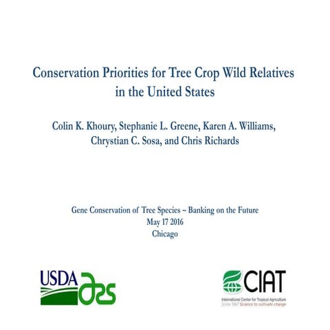 Conservation Priorities for Tree Crop Wild Relatives  in the United States