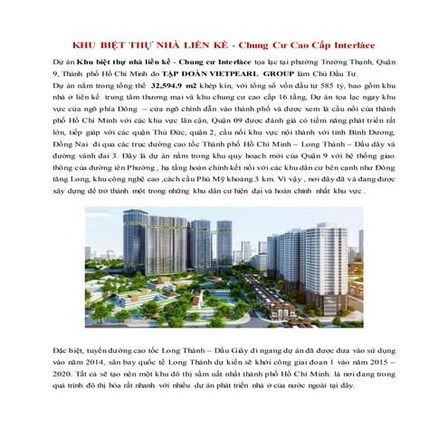 Khu biệt thự nhà liền kề chung cư cao cấp interlàce