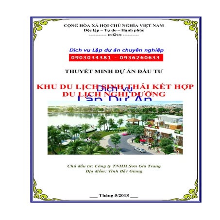 Thuyết minh dự án Khu du lịch sinh thái kết hợp nghỉ dưỡng Bắc Giang - www.la...