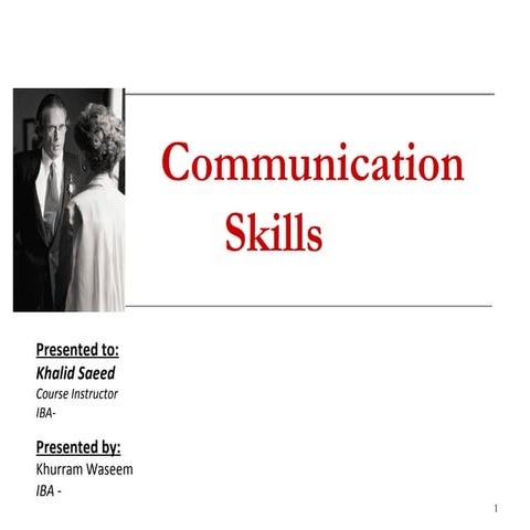 Khurram Waseem Khan MBA 1st semester Presentation Communication Skills ppt