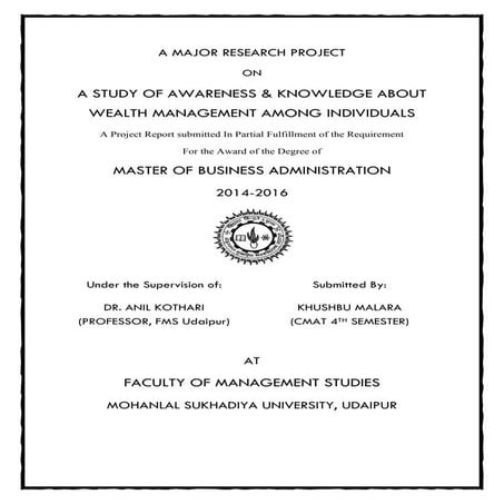 Project report on Wealth Management