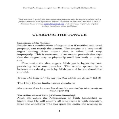 Guarding the tongue | PDF