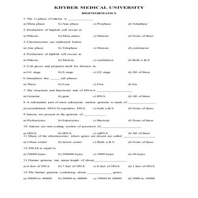 Khyber medical university bio informatics