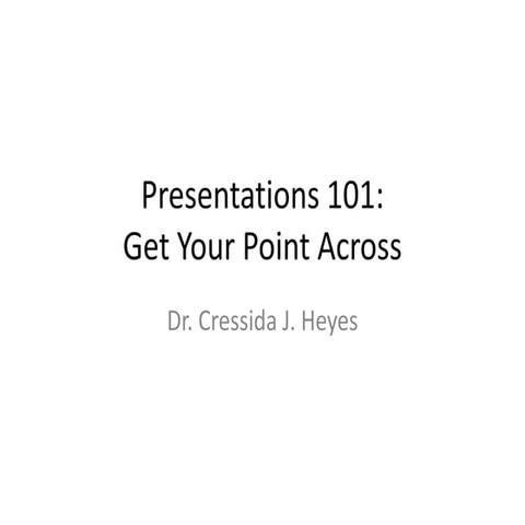 Masterclass #4: Presentations 101