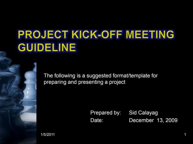Kick Off Meeting Presentation