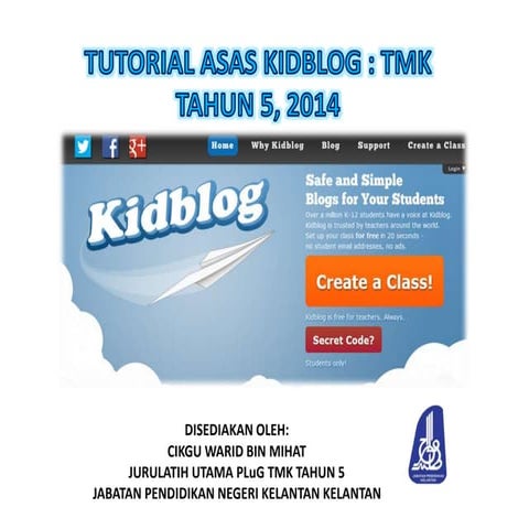 PLUG TMK TAHUN 5: MODUL KIDBLOG