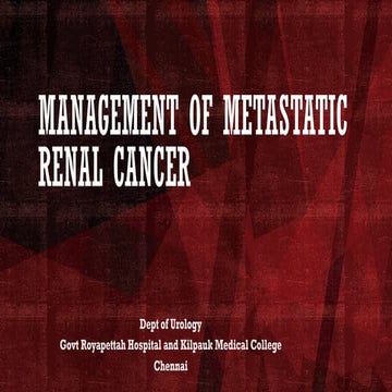 MANAGEMENT OF METASTASIS RENAL CELL CARCINOMA | PDF