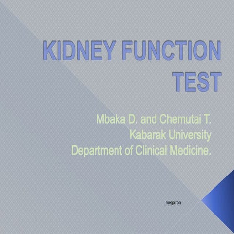 Kidney function test