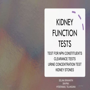 Kidney function test npn constituents  clearance tests_kidney stone_concentra...