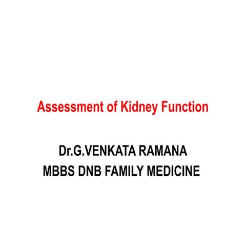 kidney function tests and its interpretation