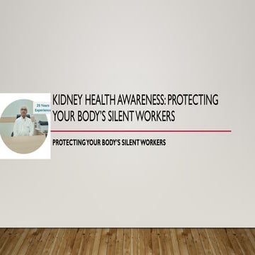 Kidney Health Awareness: A Simple Guide to Early Detection and Care