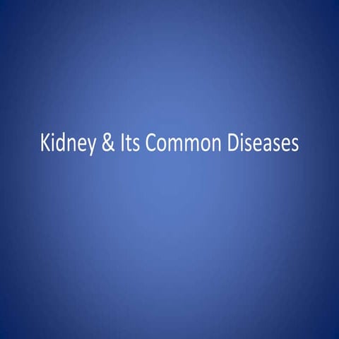 kidney & Its Common Diseases for starters .ppt