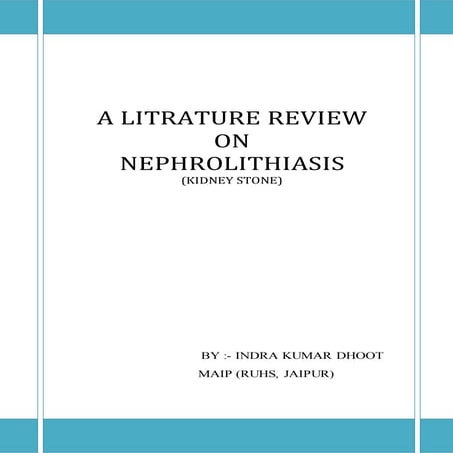 Kidney stone (nephrolithiasis)