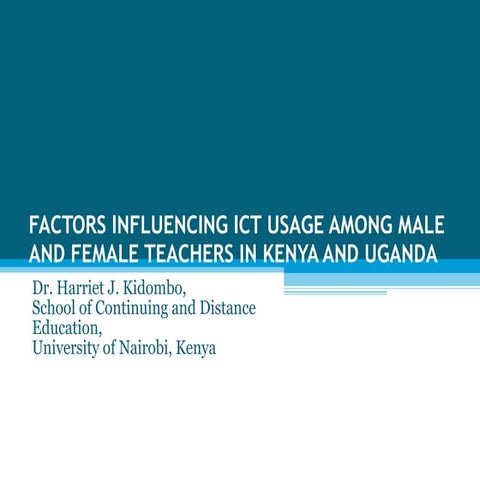 Kidombo harriet   cross-cutting issues in ict usage among male and female tea...
