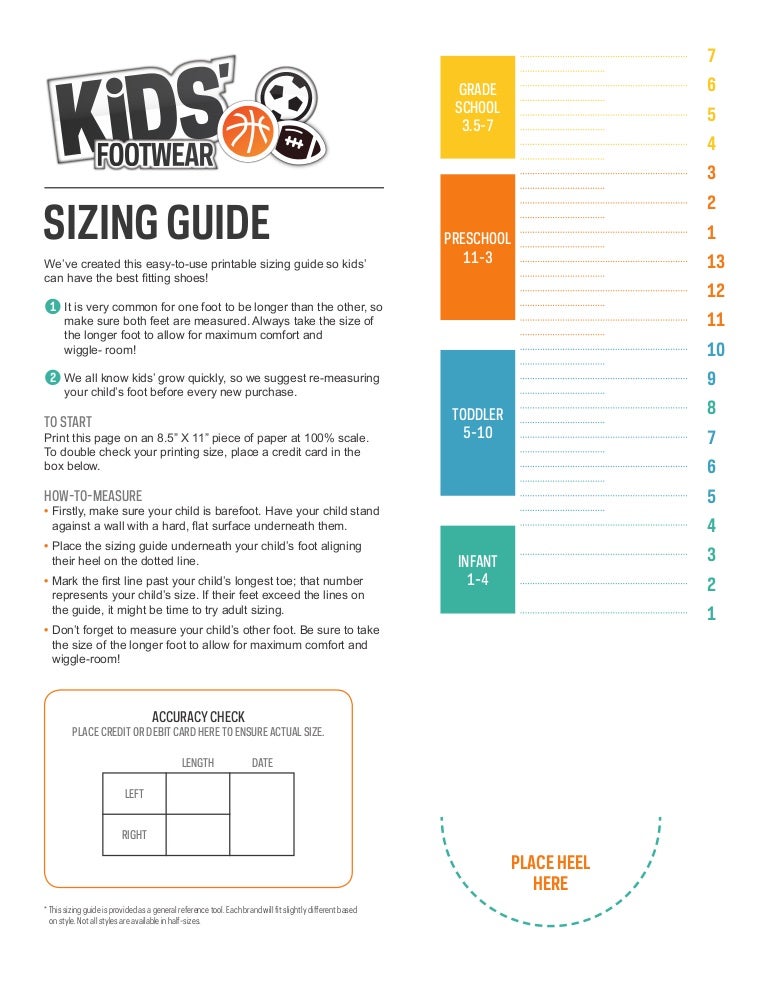 infant footwear size chart